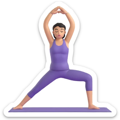 person in warrior pose yoga sticker