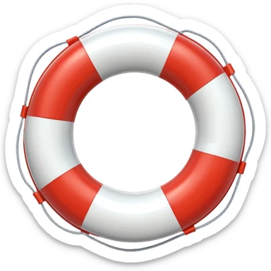 lifebuoy object icon, red and white float ring, glossy plastic texture, pool safety equipment, 3D cartoon, mobile game icon style, centered, clean background, no text, no watermark
 sticker