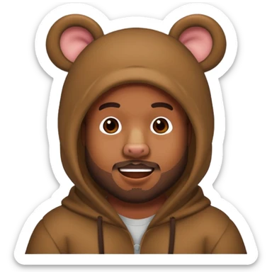 kanye west bear man bear ears man face sticker