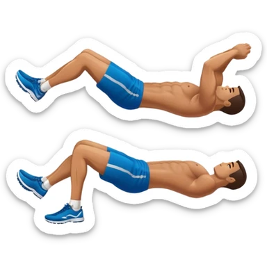 side-view of guy doing decline abdominal Crunches with sixpack sticker