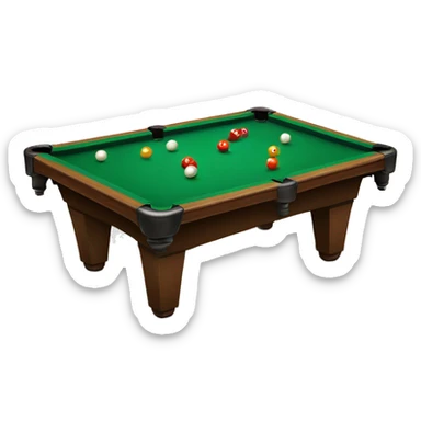 Billard table with balls on top sticker