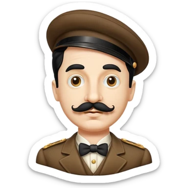 Dictator with a chaplin mustache sticker