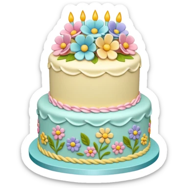 floral cake sticker