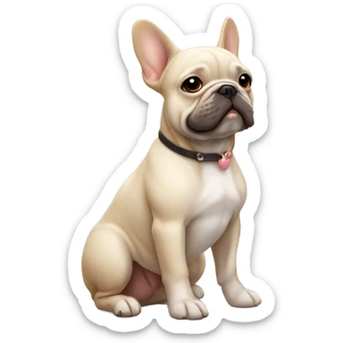 Creamie french bulldog sitting  sticker
