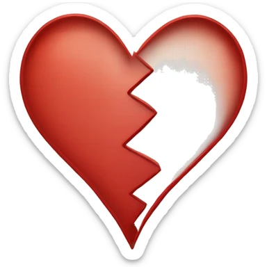 half heart red, other half just transparent and dotted boundary line sticker