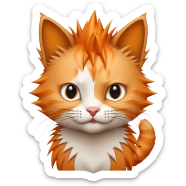 cat with a spiky punk hairstyle sticker