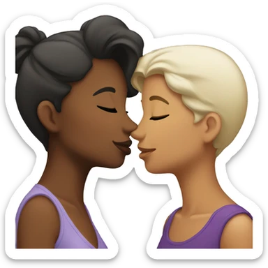 three lesbians kissing sticker