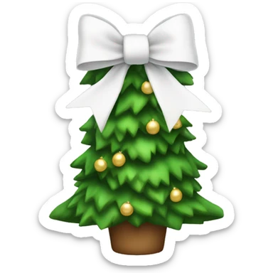 Christmas tree with white bows sticker