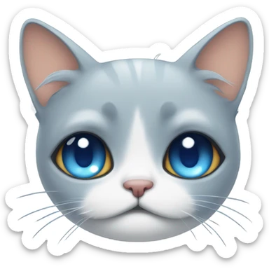 Extremely sad cat with blue tears sticker