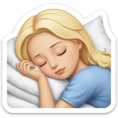 Blonde girl sleeping sticker