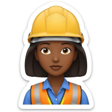 black woman wearing safety helmets sticker