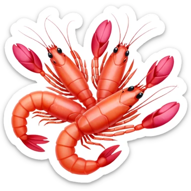 swimming fresh shrimp sticker