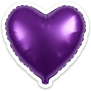 purple Foil balloon heart, remove background sticker