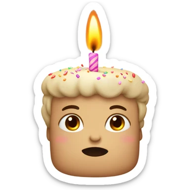 Cute beige birthday came with one candle sticker