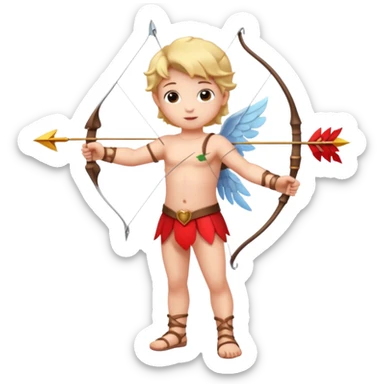 Full body Cupid with a bow sticker