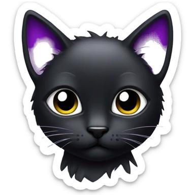Black cat with violet Mohawk sticker