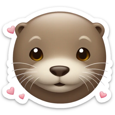 The otter emoji with little hearts around it sticker