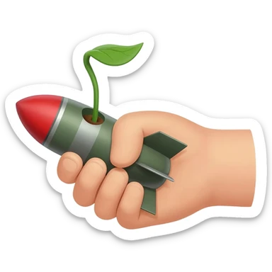 hand grow missile sticker