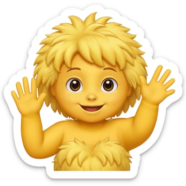 pollito humano saludando sticker