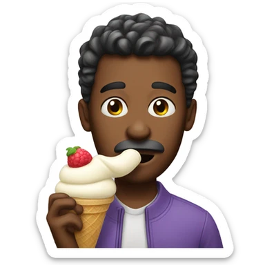 Guy inhaling ice cream sticker