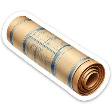 rolled-up blueprint sticker