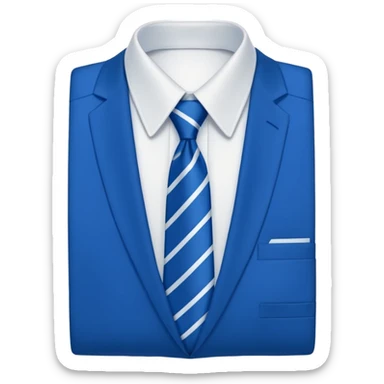 men's blue tie on white shirt, minimalism, no emojis or faces, iOS emoji style sticker