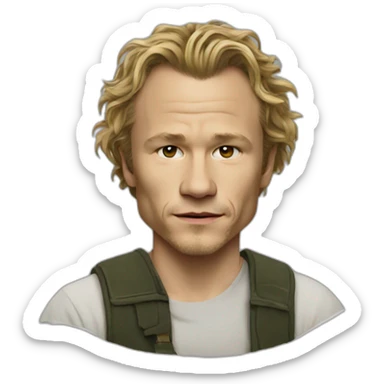 Heath Ledger wearing tee sticker
