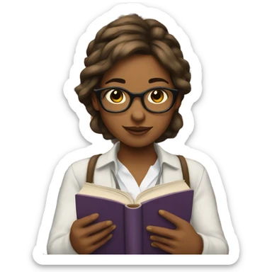 Bookish girlie sticker