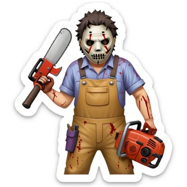 Leatherface with chainsaw sticker