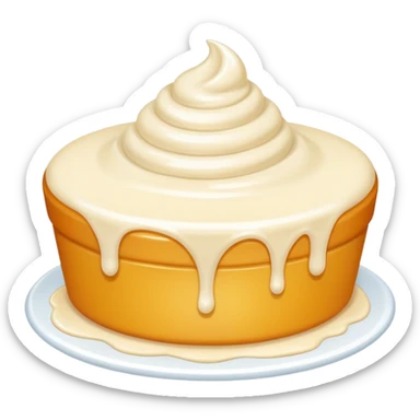 A white cream, soft and thick, glossy and rich, realistic, high detail, simple composition, isolated on white background, centered composition
 sticker