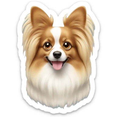 papillon dog with light hair sticker