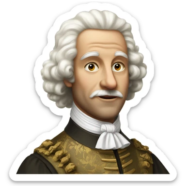 white aristocrat XVII century sticker