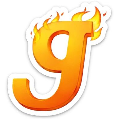 Fuego con la letra J sticker