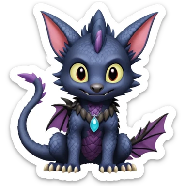Spyro-Sergal-Toothless-Stitch-Lykoi-Pokémon-Fakémon-creature-hybrid sticker