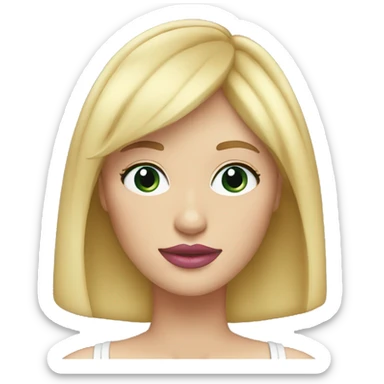 Blonde bangs bob pink lips caucasian sticker