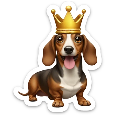 sausage dog with crown sticker