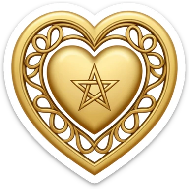 Pentacle heart sticker