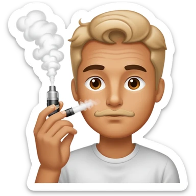 Person puffing on a vape sticker