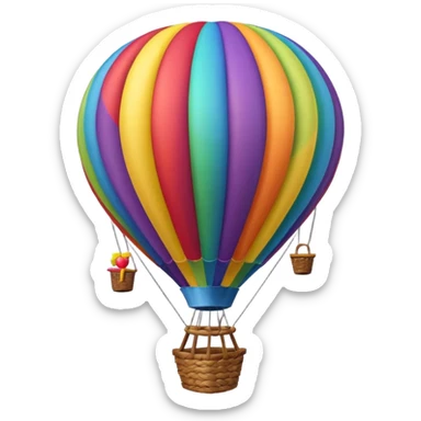 hot air balloon Rainbow colors spiral pattern sticker