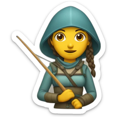 fisherwoman warrior sticker