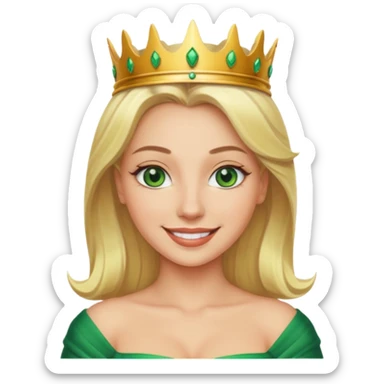 Sexy Queen Green eyes blonde Hair sticker