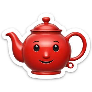 talking teapot red  sticker