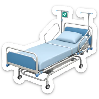 Create a hospital bed taken from a top angle sticker