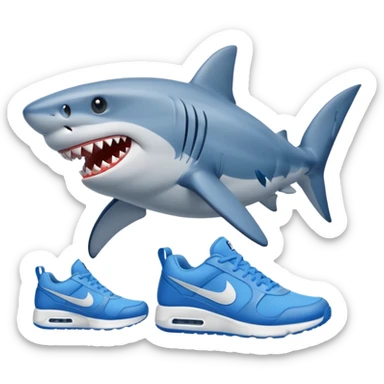 Shark with blue nikes  sticker