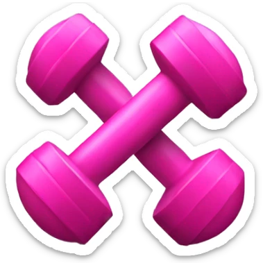 Pink dumbbells crossed  sticker