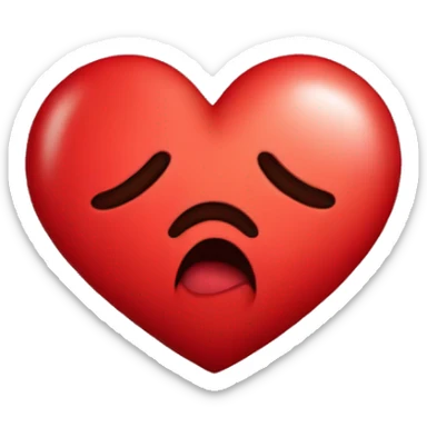 Red heart with a kiss face sticker