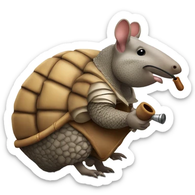 Armadillo smoking a pipe sticker