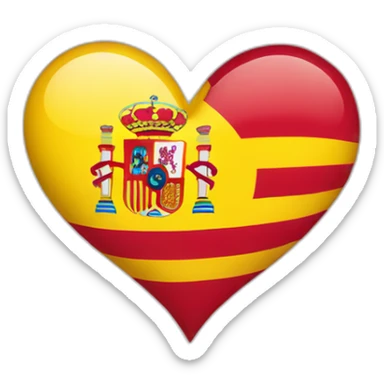 heart with spain flag sticker