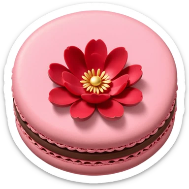 Le Durée Paris macaron et fleur red chocolate sticker