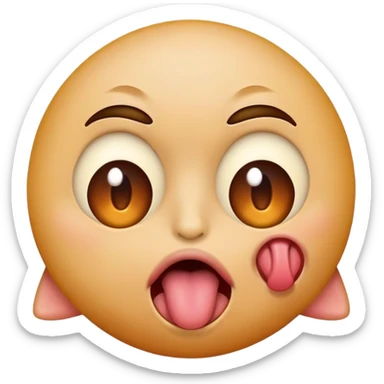 A face emoji with X for eyes and tongue sticking out sticker